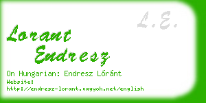 lorant endresz business card