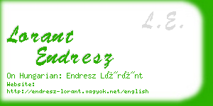 lorant endresz business card